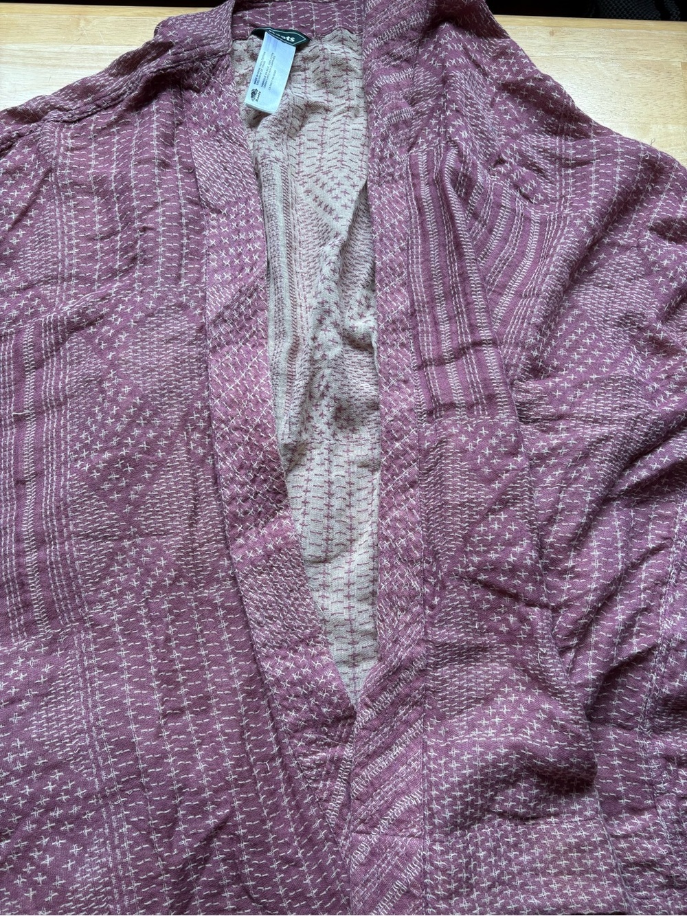 Women’s Textured Open-Front cardigan — Dusty Rose